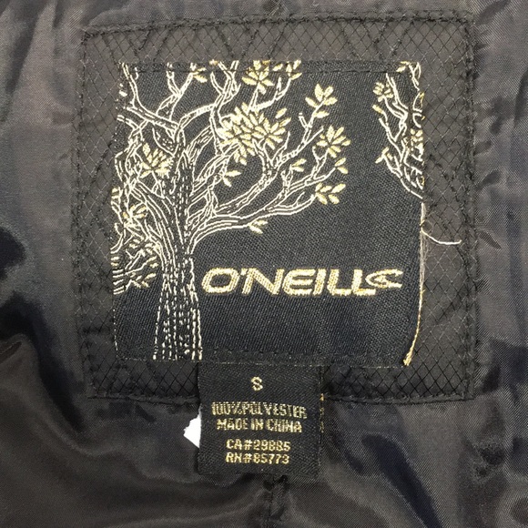 O’Neil Faux Fur Hoodie Quilted Jacket Black Small - Picture 6 of 9